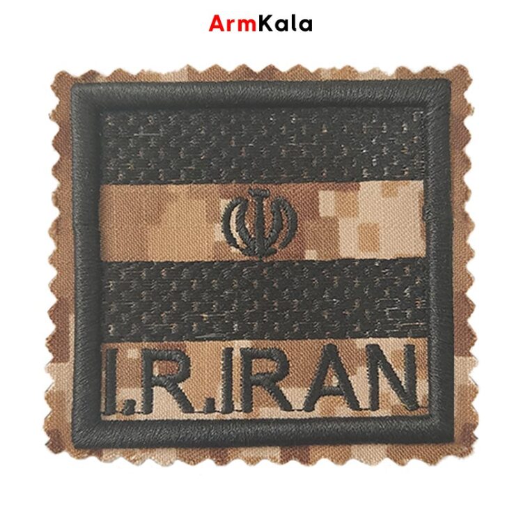 آرم پرچم ایران دیجیتال خاکی مشکی