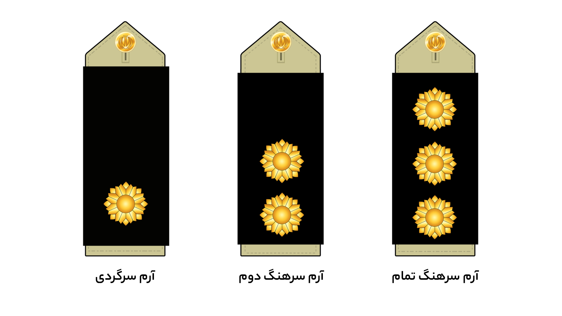 آرم و درجه‌های افسران ارشد نیروی زمینی ارتش