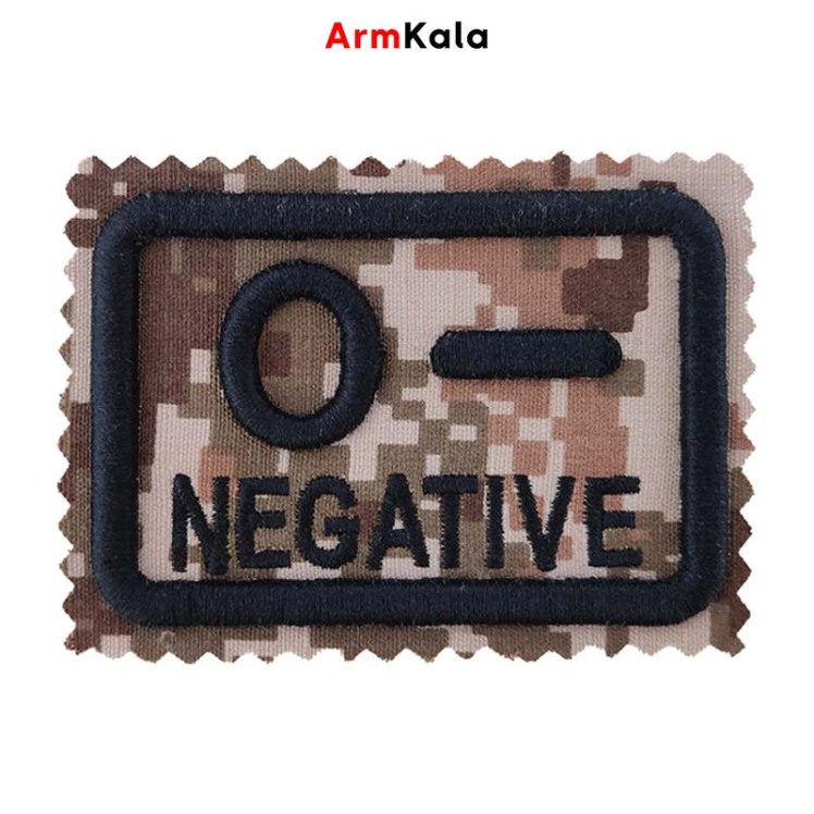 آرم گروه خونی O منفی دیجیتال خاکی مشکی