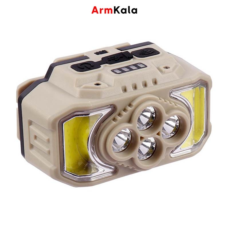  نمای جلوی چراغ پیشانی شارژی HX-815S 