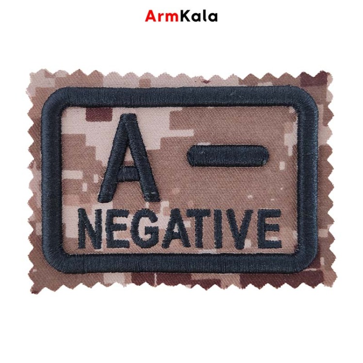 آرم گروه خونی A منفی دیجیتال خاکی مشکی