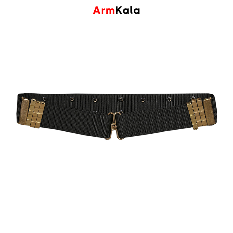 کمربند فانوسقه سه پل برنجی مشکی نظامی