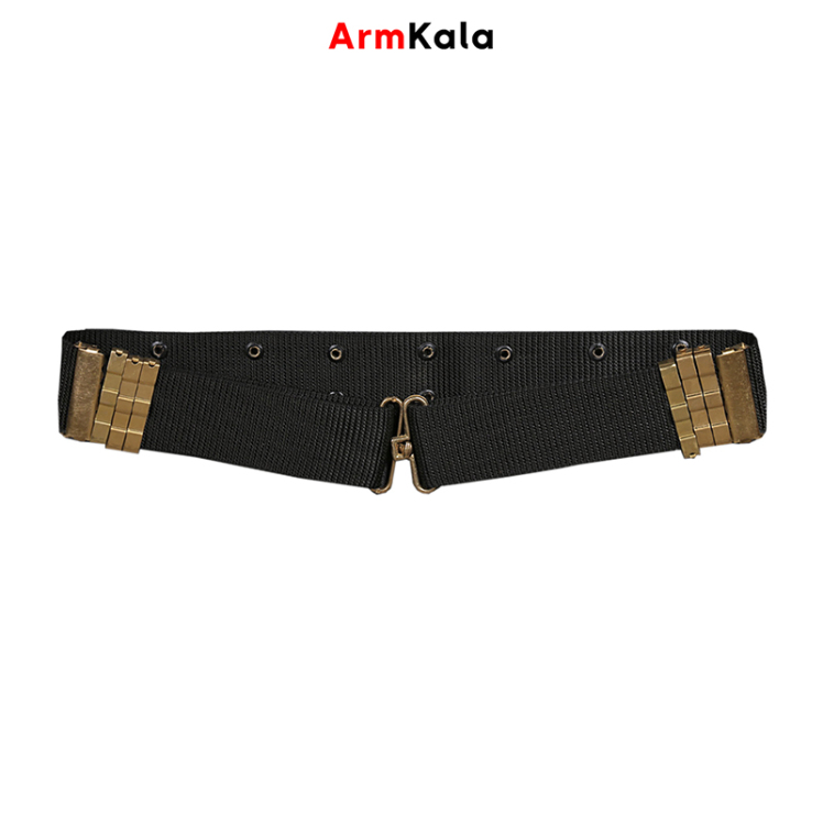 کمربند فانوسقه سه پل برنجی مشکی نظامی
