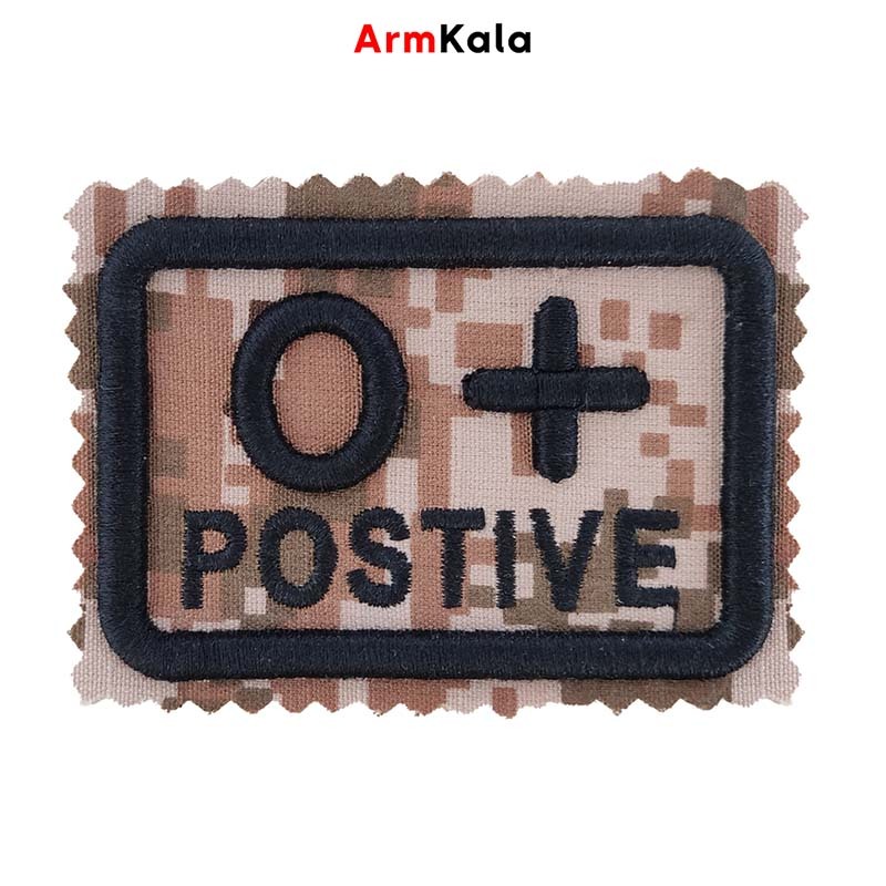  آرم گروه خونی O مثبت دیجیتال خاکی مشکی 