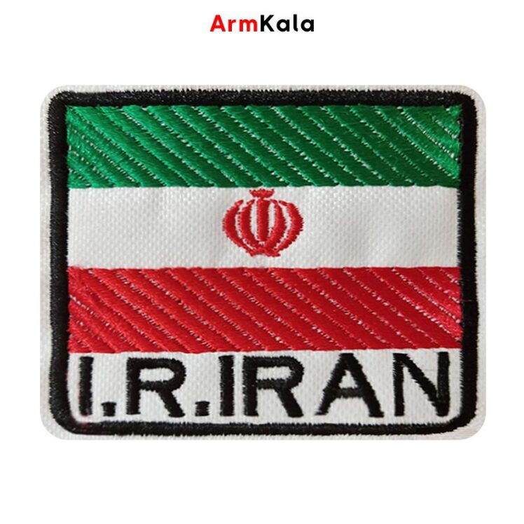 آرم بازوی پرچم ایران دات آی آر دار با زمینه سفید